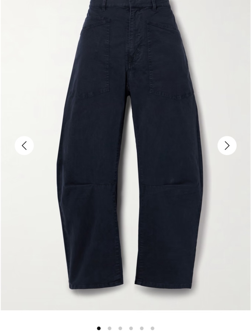 Nili Lotan Navy Cropped Wide-Leg Utility Pants